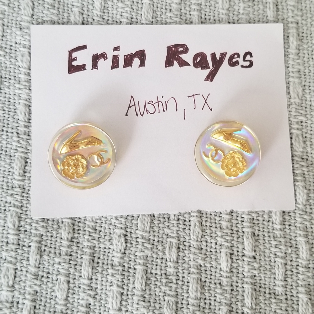 Vintage Chanel Earrings irridescent